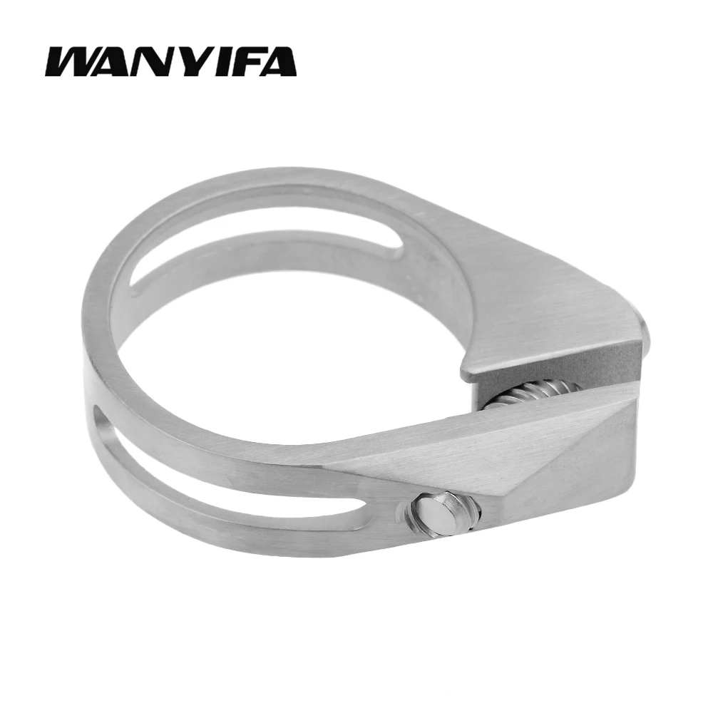 Wanyifa 34.9mm/31.8mm Titanium Bicycle Seat Post Clamp MTB Bike Saddle Seat Post Clamp