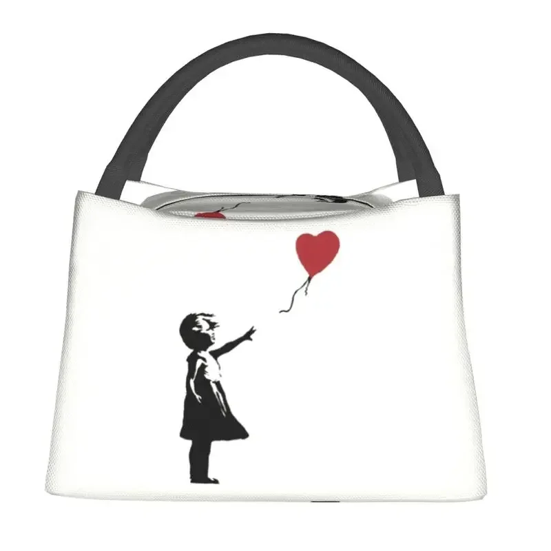 Girl With Balloon Banksy Thermal Insulated Lunch Bag Women Street Graffiti Art Resuable Lunch Multifunction Meal Food Box