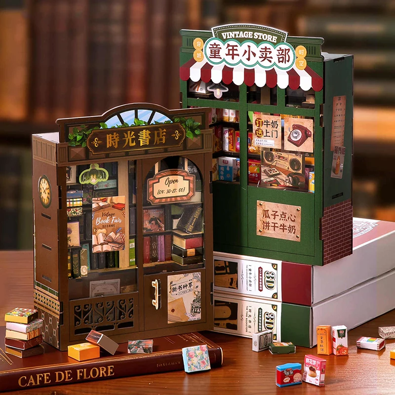 

Кукольный домик «сделай сам», комплект миниатюрной мебели Casa, книжный магазин, бумажная модель, кукольные домики, сборная игрушка для детей, рождественские подарки Casa