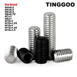 M4 M5 M6 M7 M8 M9 M10 M12 304 Stainless 12.9 Steel DIN913 Fine Thread Allen Hex Hexagon Socket Flat Grub Headless Bolt Set Screw