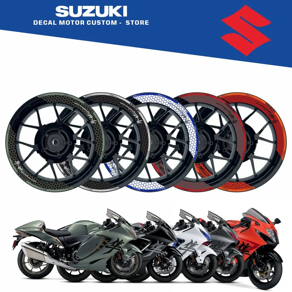 

8 шт., наклейки в полоску на передний + задний обод, наклейки на колеса, 2 шт., наклейки для SUZUKI Hayabusa gsxr1300 gsxr1340, специальное издание