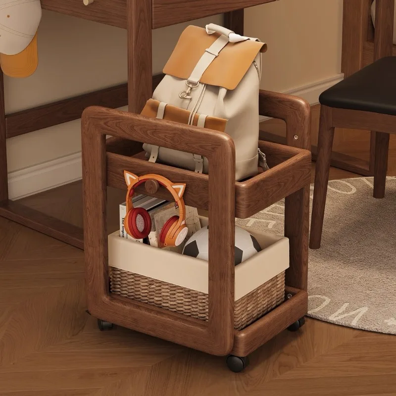 

Solid wood schoolbag storage rack, table edge, desk edge, no punching, backpack, student shelf, hanger, storage rack next to des