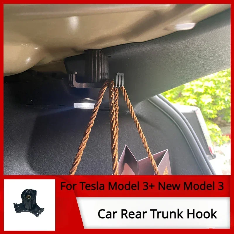 Car Trunk Hook for Tesla Model 3 Highland 2024 Trunk Grocery Bag Hook Upgrade Version Interior Accessories Car Organizer Hook