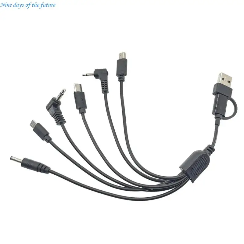 6 Port USB Charging Cord Multiple Interfaces Charging Cord Multifunctional Charging Cable for Simultaneous Power Delivery E65A