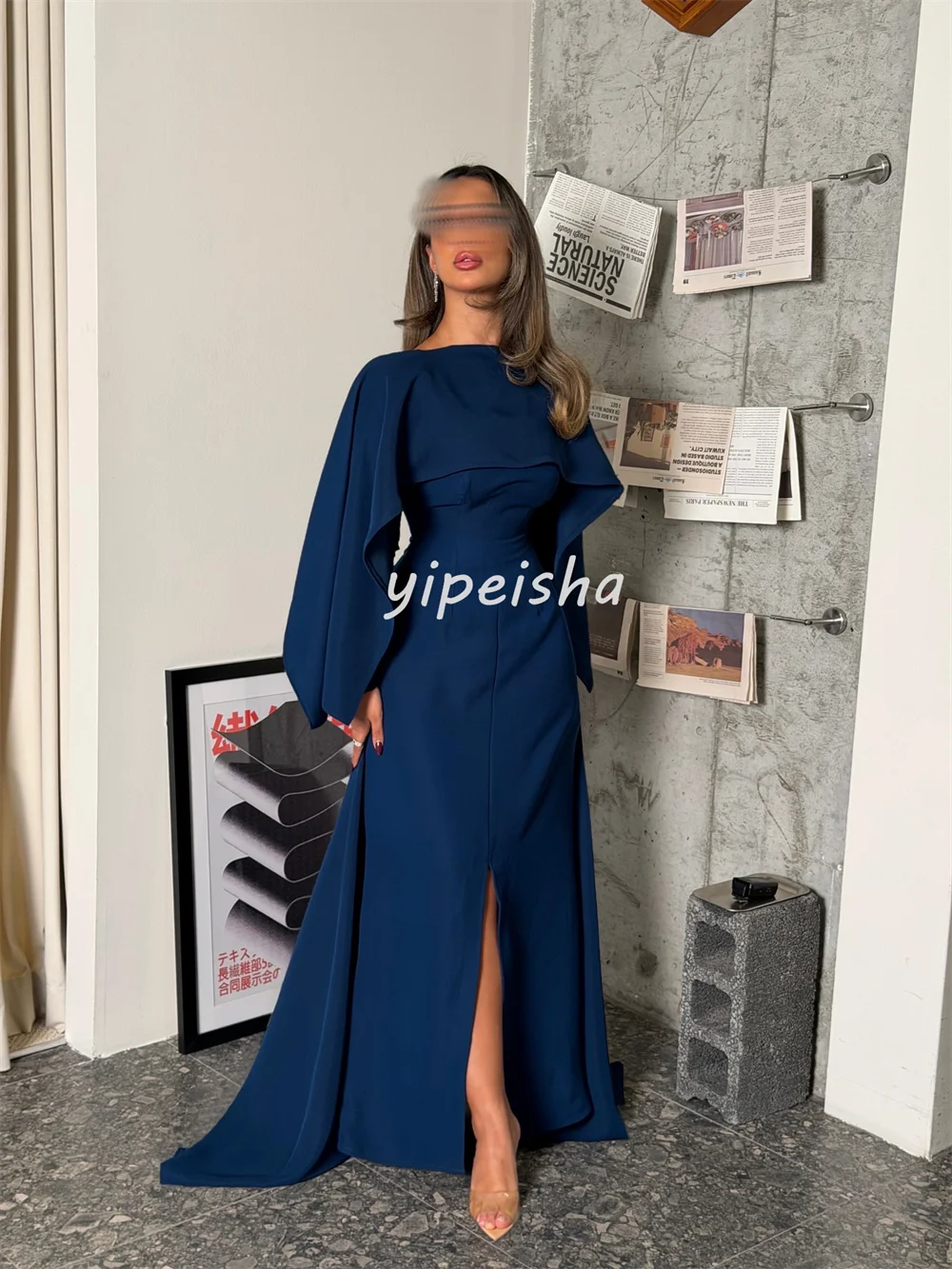 Vestidos largos de cuello alto con pliegues de diamantes de imitación, Jersey a juego personalizado, vestidos para ocasiones a medida, tallas exquisitas disponibles