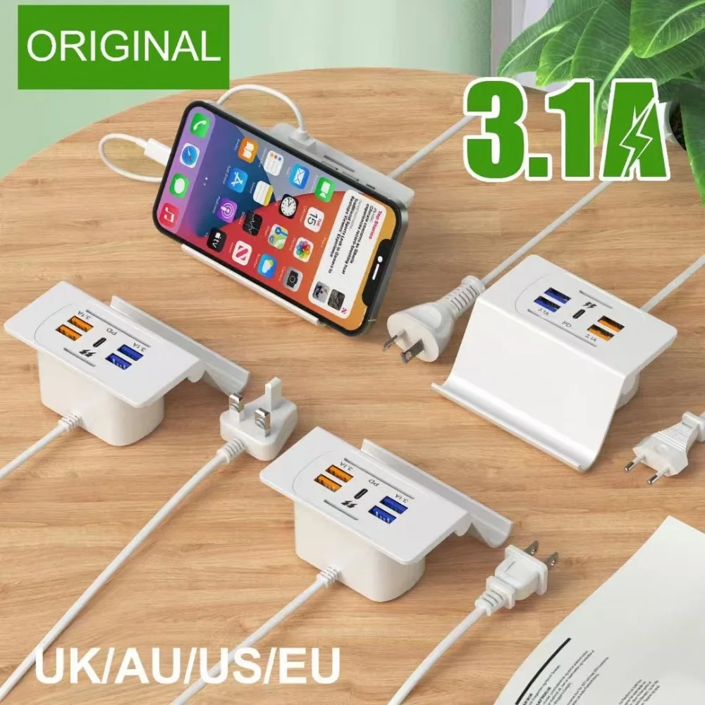 3.1A USB Charger Multi Port Type C Phone Charger Power Adapter For iPhone Samsung Xiaomi Quick Charge EU/US/UK Plug Wall Charger