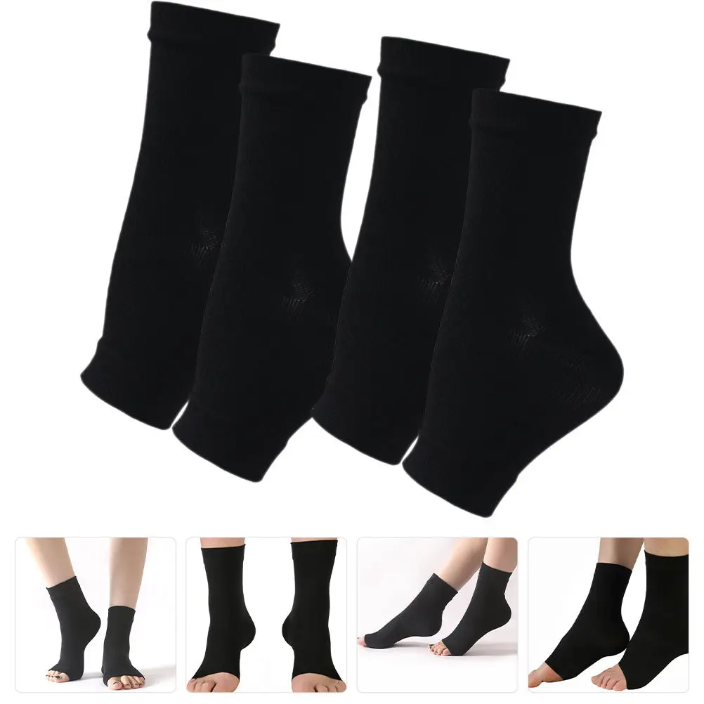 

2 пары эластичных компрессионных носков-бандажей для голеностопа: легкие, износостойкие, комфортные, для поддержки при плантарном фасциите и восстановления после спорта