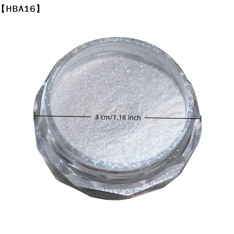 〔HBA16〕Nail Glitter Aurora Ice Transparent Laser Rainbow Mirror Gel Pigment Powder Chrome Nail Charm Gel Polish Art Supplies