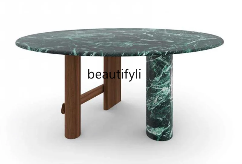 

Italian Natural Marble round Table Modern Minimalist French Stone Dining Table Rectangular Dining Table