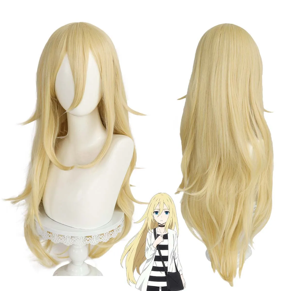 “Angel of Death” (Character: Rachel Gardner) – Light Blonde Synthetic Heat-Resistant Wig for Cosplay and Convention Performances