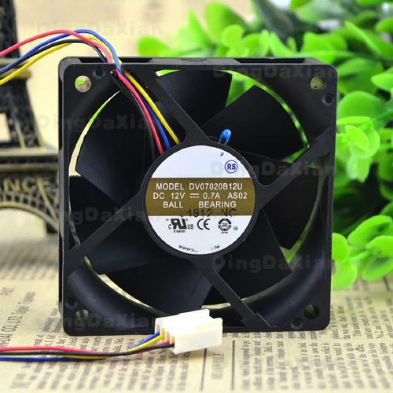 D 1PCS For AVC DV07020B12U | 7020 12V 0.70A 70×70×20mm 7CM PWM 4-Pin Chassis Axial Cooling Fan