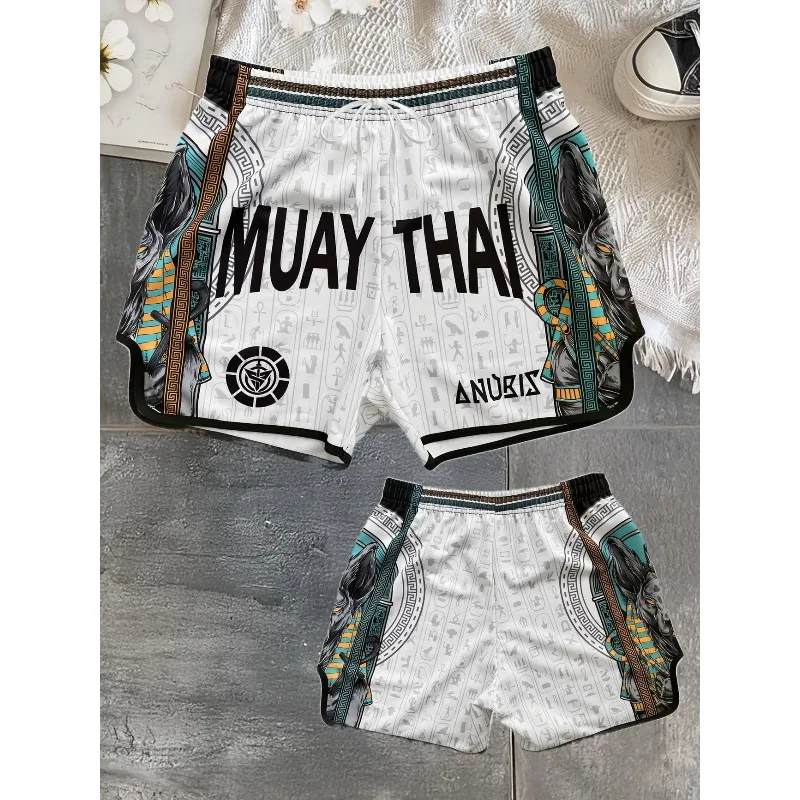 2026 Muay Thai Shorts Breathable Boxing Trunks for Men Kickboxing Training Pants Elastic Waist Combat Sports Fight Competition