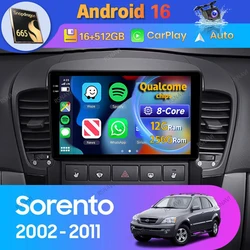 Android 16 Carplay Auto For Kia Sorento BL 2002 2003 - 2011 Car Radio Multimedia 8core Stereo Player Video GPS Head Unit BT DSP
