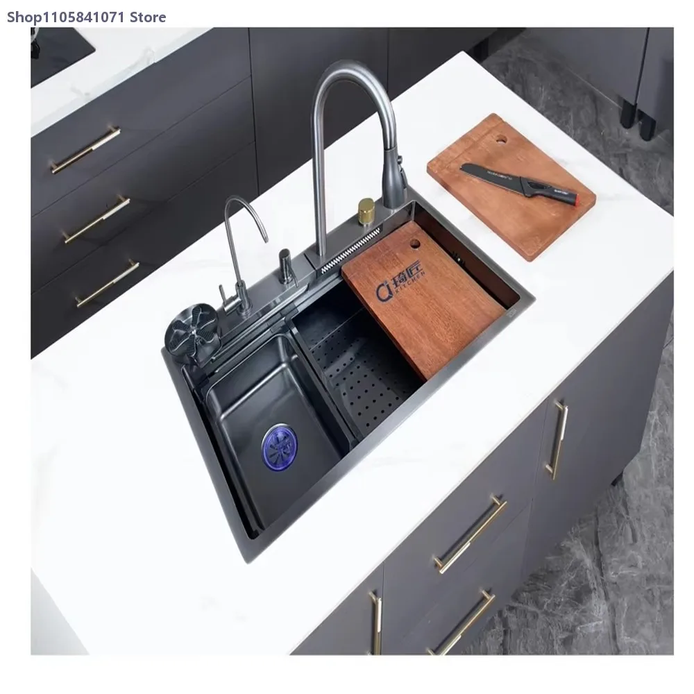 Rectangular Stainless Steel Single Bowl Kitchen Sink Brushed Finish Two Hole Drop In Modern Design No Faucet Included