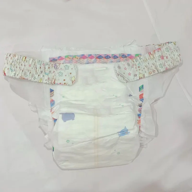 Handmade ABDL Adult Disposable Diaper Waist Extension Strap Cartoon Pattern Cotton With Velcro Reusable DDLG Diapers Briefs Belt