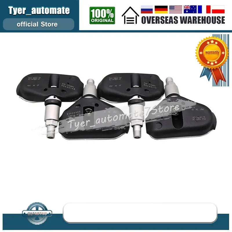 4PCS FOR Honda Odyssey Pilot Ridgeline Acura TL RL MDX 2005-2014 315MHz TPMS SENSOR TIRE AIR PRESSURE 06421-S3V-A04 06421S3VA04