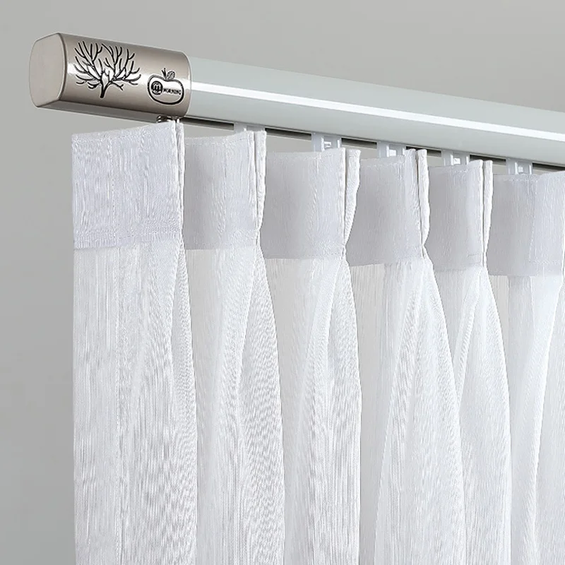 Curtain Rod Light Leak Aluminum Alloy Heavy Curtain Track Thickened Single Double Rod Pole Ceiling Side Mount Hidden Rail Custom