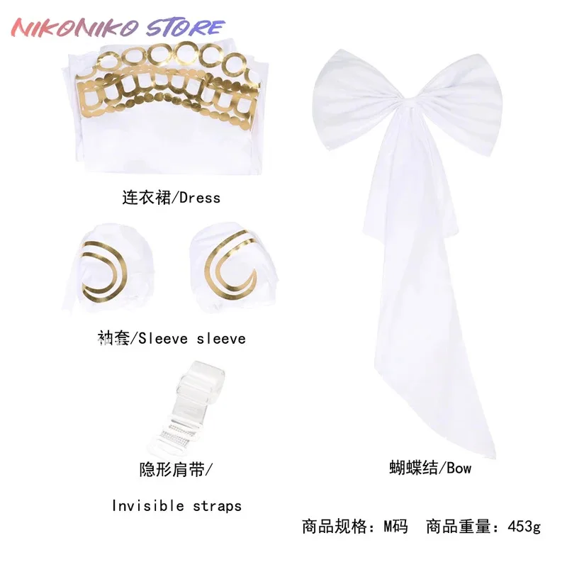 Principessa Serenity Tsukino Usagi Costume Cosplay Abito lungo bianco da donna Grande fiocco Festa di Halloween Gioco di ruolo Ragazza