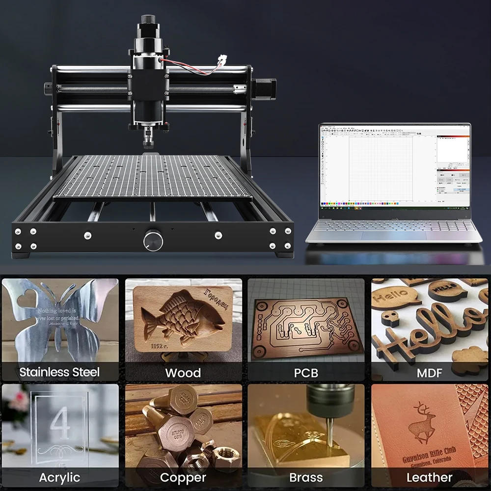 Imagem -03 - Mini Máquina de Gravura com Controlador Offline Atualizado Cnc Gravador a Laser Roteador de Madeira Fresadora Pcb Faça Você Mesmo ue 4030pro 3020plus