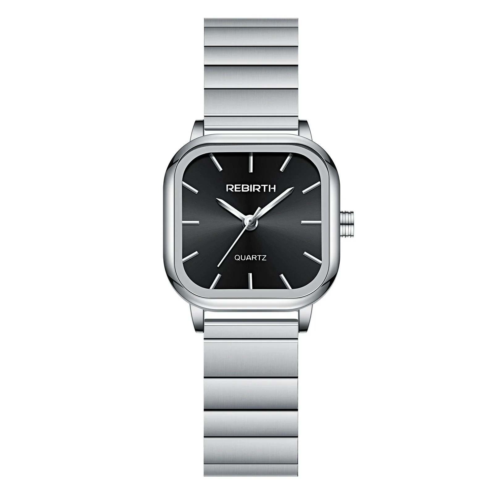 REBIRTH 2045S  fashion Square watches ladies Steel strap advanced ins niche design Women quartz watch ساعات يد نسائ