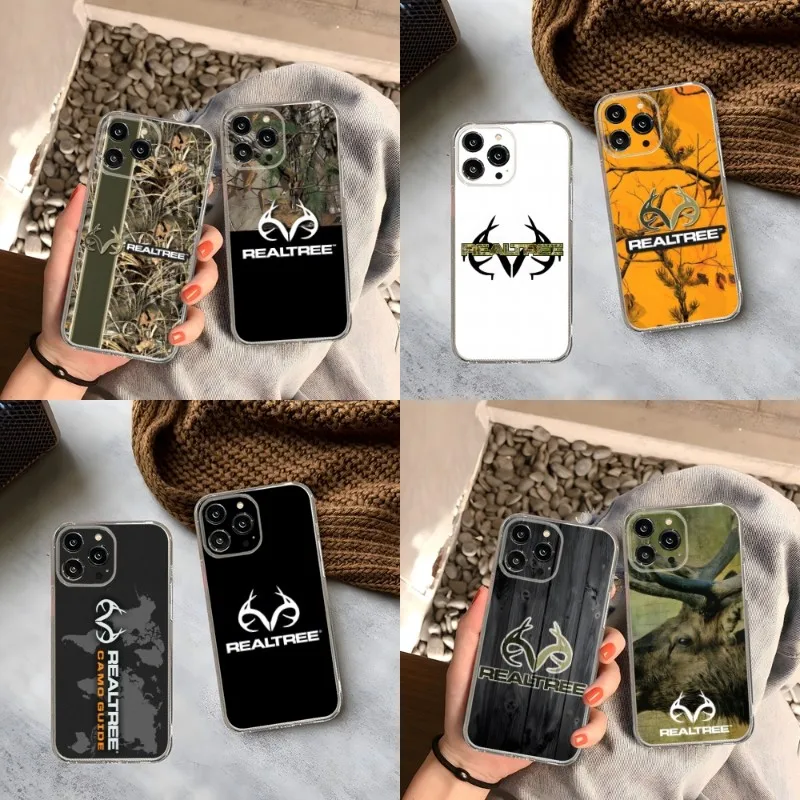 Realtree Real Tree Camo Phone Case For Iphone 14 13 12 Pro Mini 11 Max Xr X Xs 7 8 Plus 6 Transparent Silicone