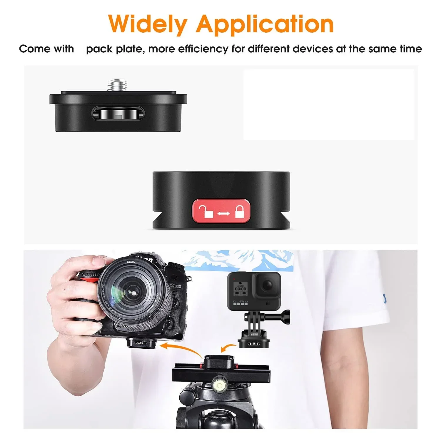 Claw QUICK RELEASE PLATE CLAMP Mount แผ่นสายคล้องไหล่ CLAMP ADAPTER สําหรับกล้อง DSLR GoPro Action ขาตั้งกล้องอะแดปเตอร์