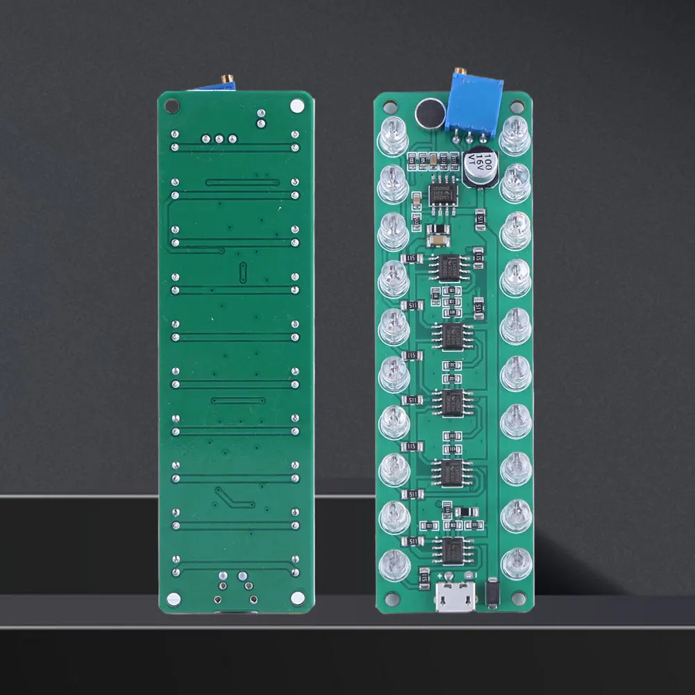 Acoustic Sensor Spectrum Audio Power Amplifier Level Meter LED Indicator Flash Melody Light Sound Partner for Test Noise Level