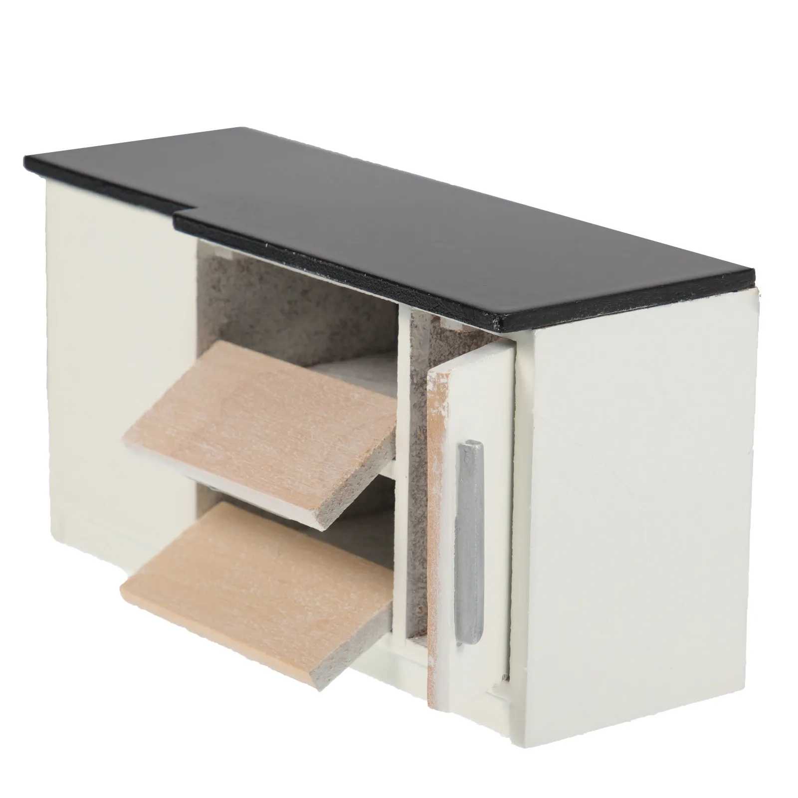 

Mini Kitchen Cabinet for Mini House 1:12 Scale Exquisite Craft Wood Miniature Furniture Decorative Creative Home Adornment