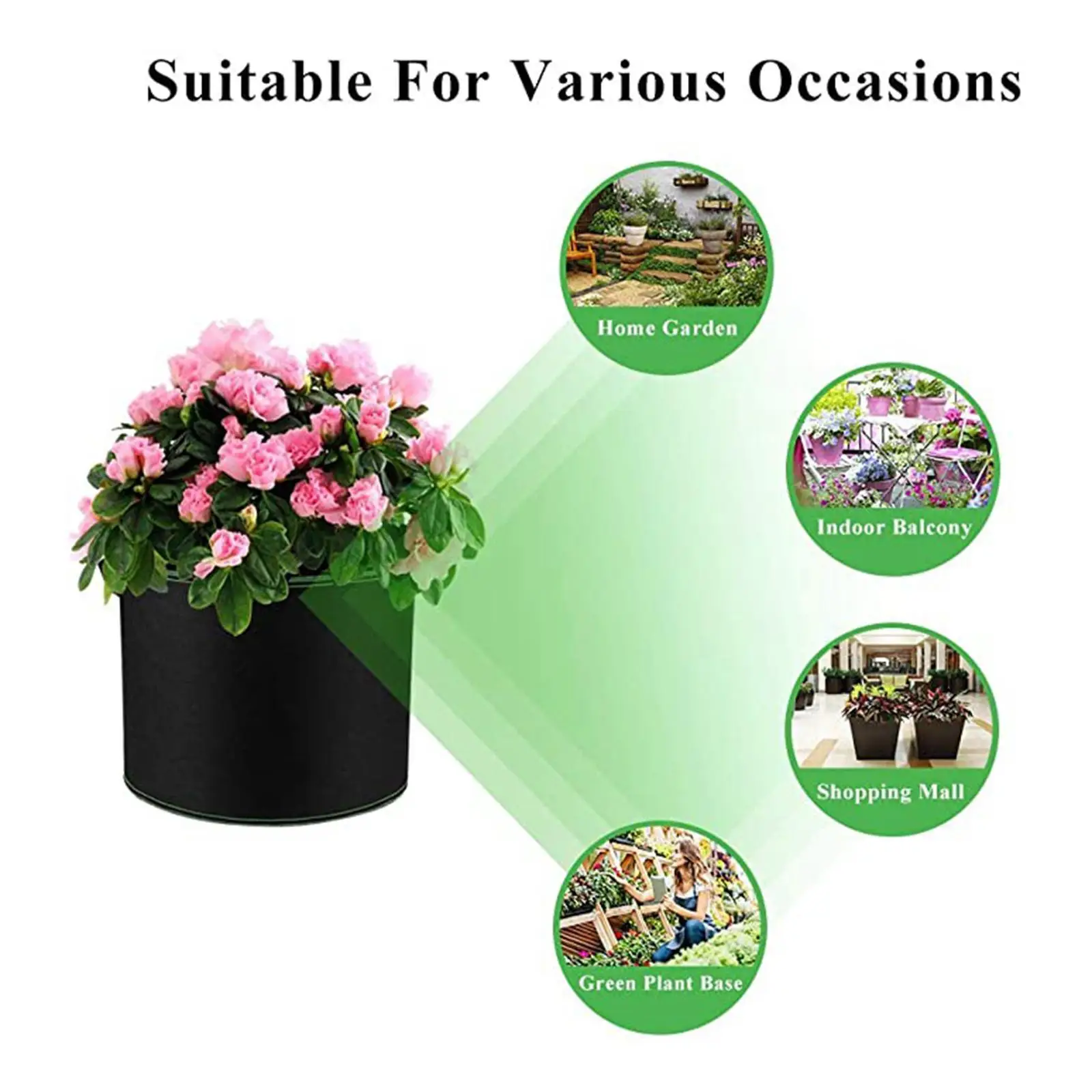 庭用ファブリックグローバッグ、不織布エアレーションポット、野菜、40ガロン