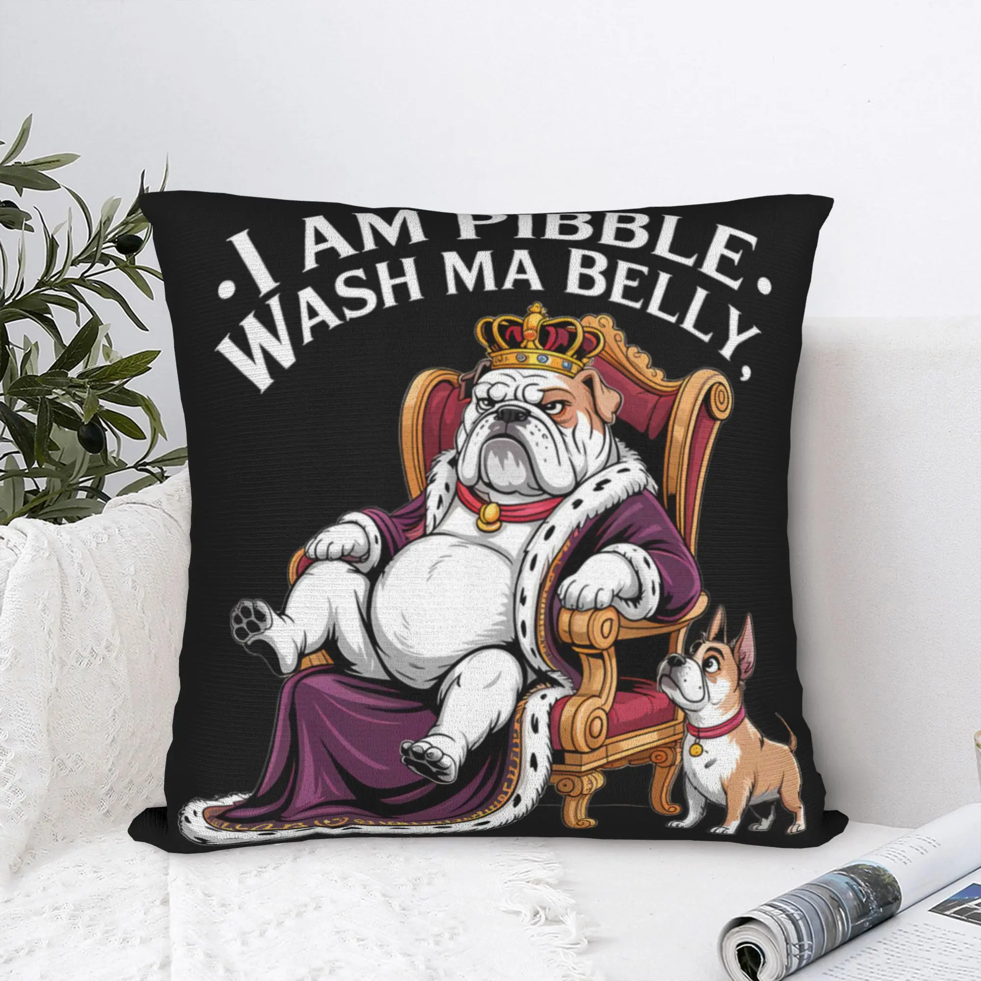 Animal Meme Cute Dog Pitbull Humor Pillow Case  Comfy Pillow Cover For Chair Sofa Home Decor Novelty Cushion Cover