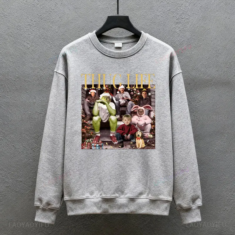 Thug Life عيد الميلاد البلوز عيد الميلاد فيلم قميص هوديس قمم الأصدقاء قميص هدايا عيد الميلاد للنساء عطلة Crewneck عيد الميلاد #5