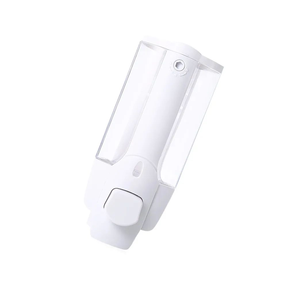 1Pcs Wall Mounted Soap Dispenser Double Heads ABS Plastic Bathroom Shower Kitchen Liquid Soap Pump Manual Non-Slip Button