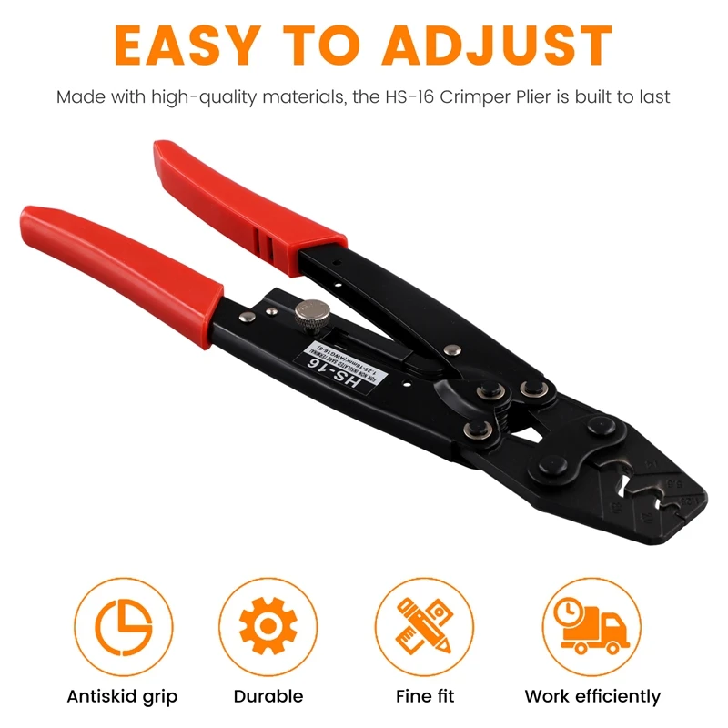 HS-16 Crimper Plier Ratchet Type Bare Terminal Crimping Pliers OT UT Crimping Tool Electric Terminal 1.5-16Mm²