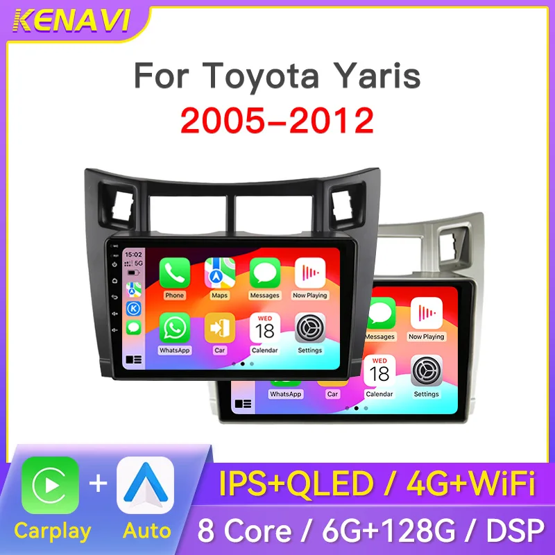 

2 Din Android Car Stereo Radio For Toyota Yaris 2005 2006-2012 Multimedia Video Player Carplay Auto GPS Navigation With Screen