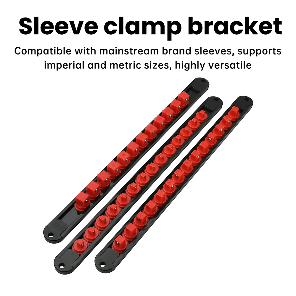1/4 3/8 1/2 Premium Socket Clip Rail Holder Socket 360° Swivel Socket Organizer Sliding Stand Sleeve Rail Rack Tools