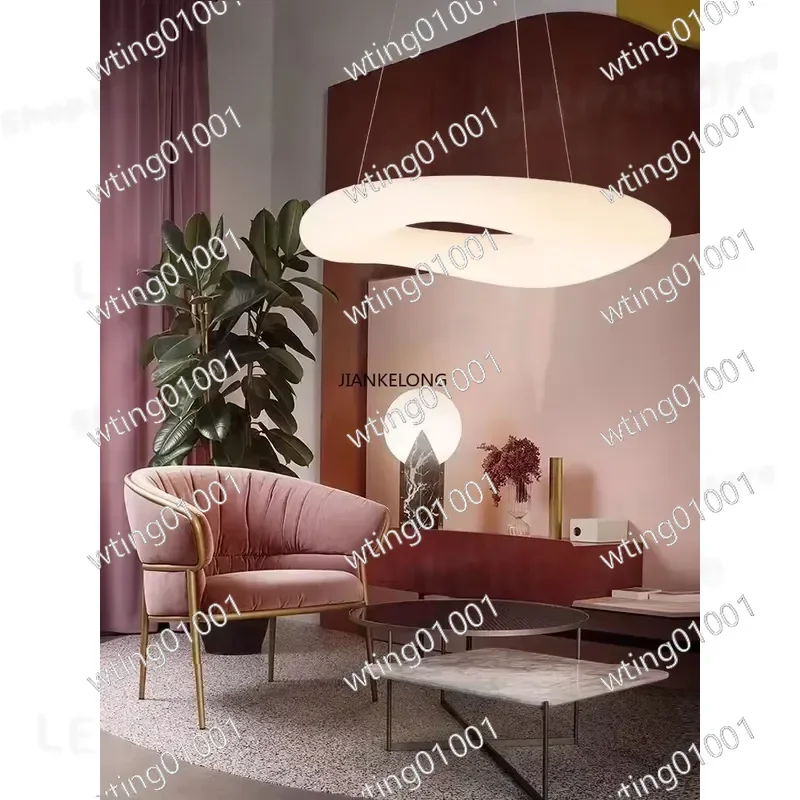 for Simple Acrylic Eye Protection Chandelier Nordic Creative Style Pendant Light Living Room Bedroom Ring Donut LED Ceiling
