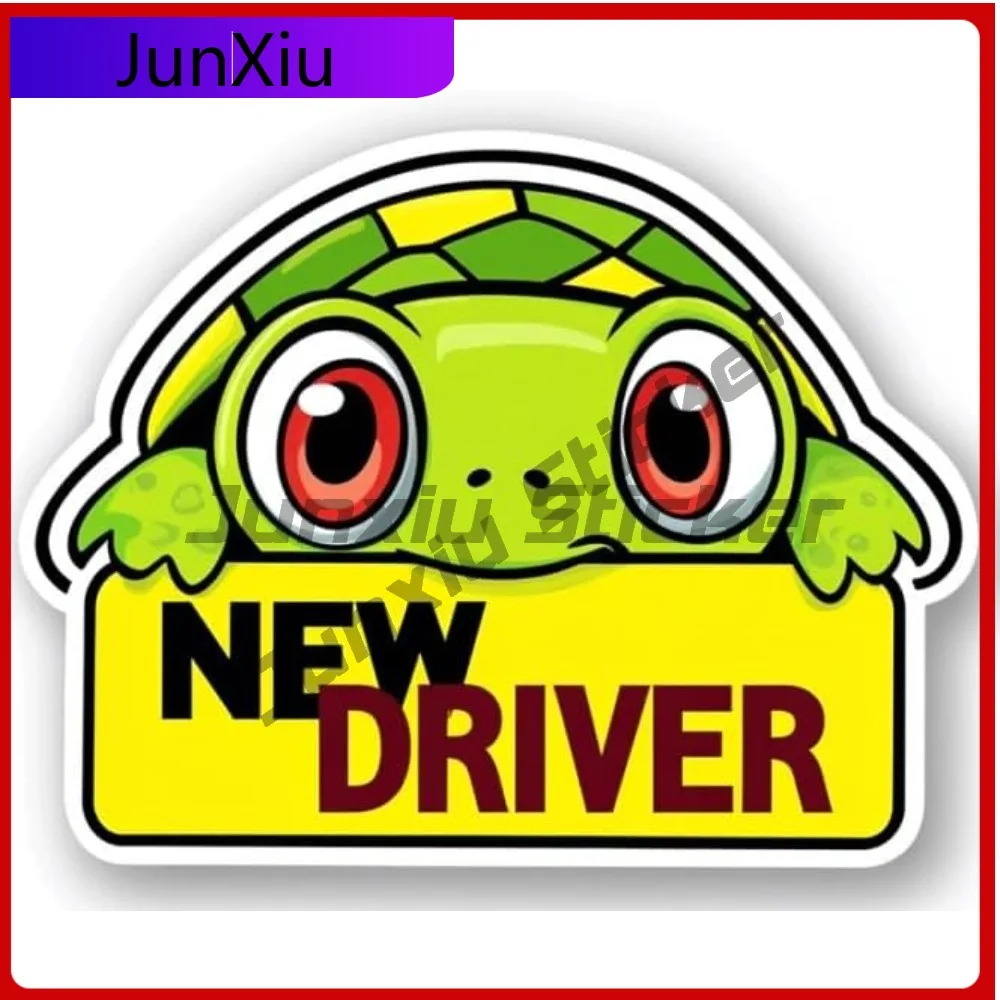 

Peeking Turtle, новая наклейка для автомобиля водителя, очаровательная предупреждающая водонепроницаемая наклейка с героями мультфильмов для водителей-подростков, виниловое окно или бампер, безопасность