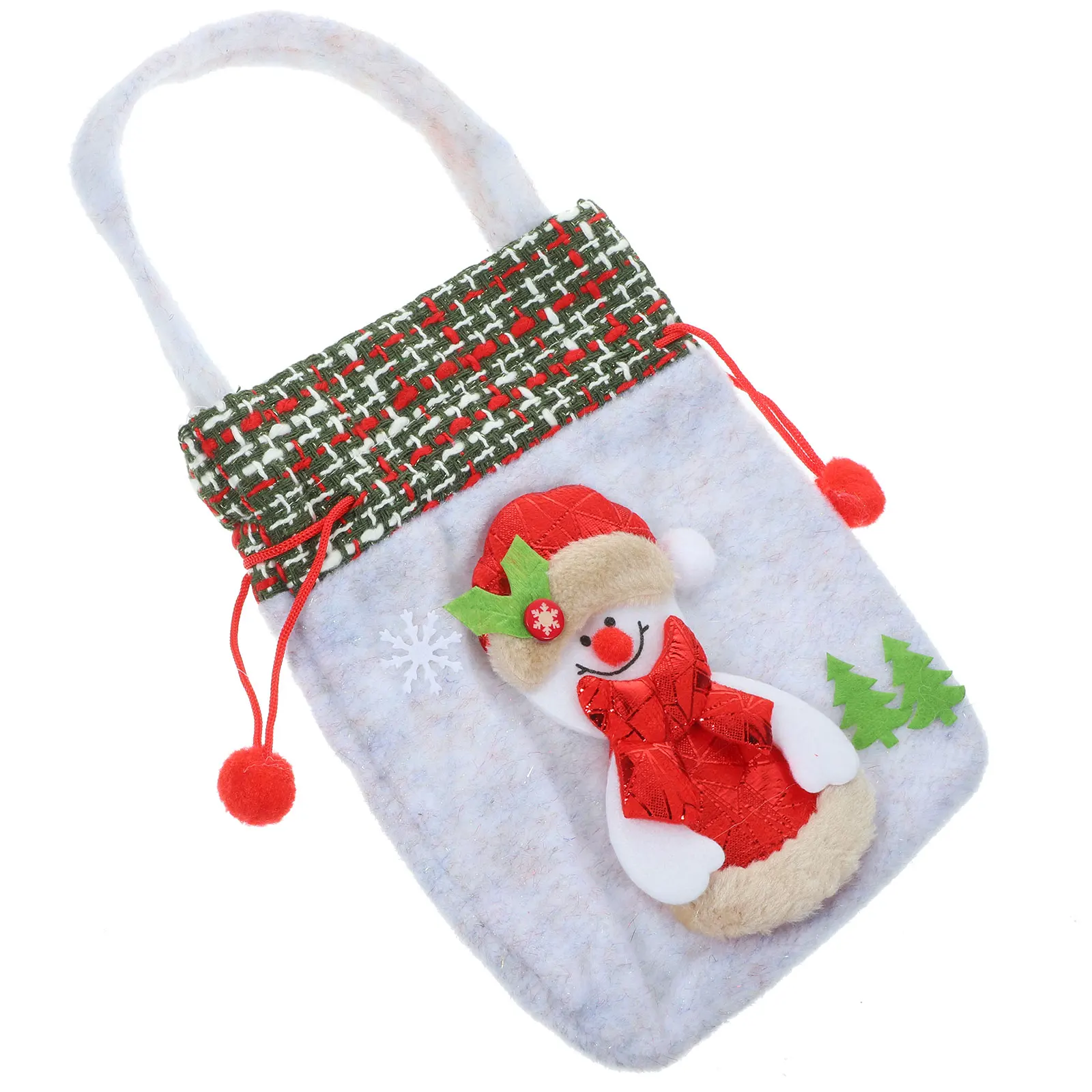 

Gift Bag Handheld Jewelry Pouch Portable Sundries Organizer Christmas Party Favor Snowman Style Christmas Gift Pouches with
