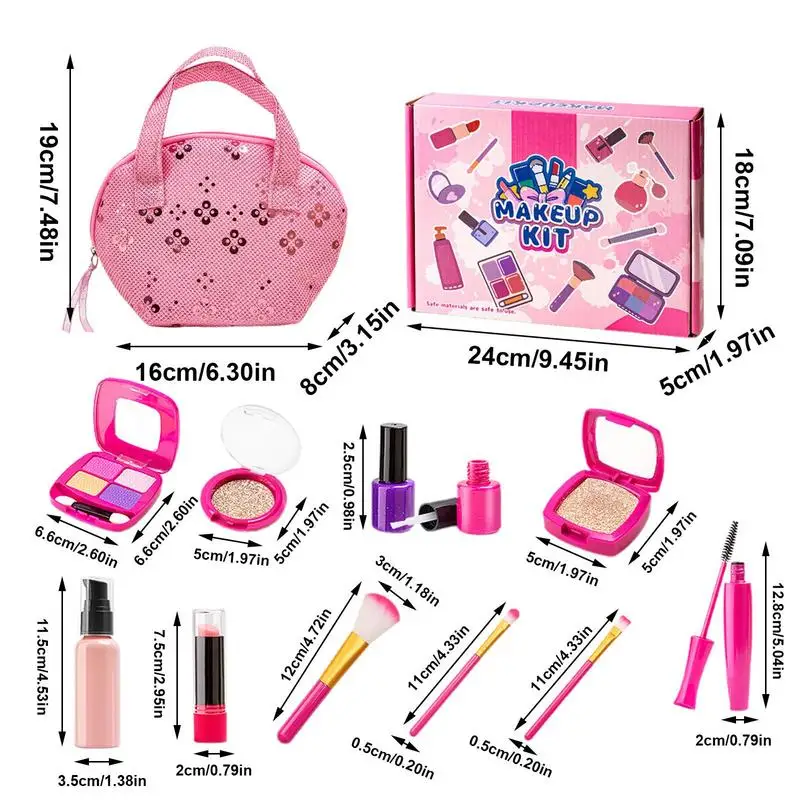 Spielzeug-Make-up-Set für Kleinkinder, Rollenspiel, kosmetisches Kleinkind-Spielzeug, Kleinkind-Mädchen-Kosmetik-Sets mit gefälschtem Make-up-Set für Kinder