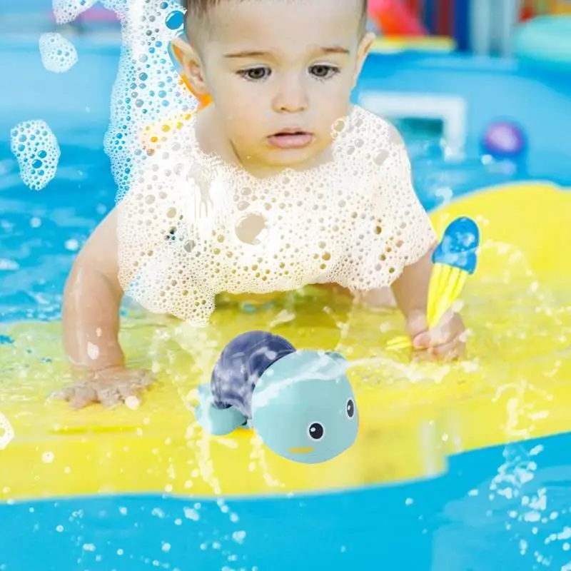 Bath Tub Toys Wind Up Turtle Bathing Water Toys Water Bathtub Shower Toy Water Bath Time Fun Floating Bath Animal Water Toys For