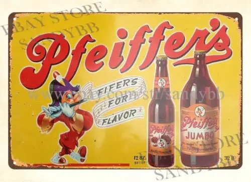 1 pcs,PFEIFFER'S BEER BREWERY DETROIT brewery man cave tin sign wall artwork