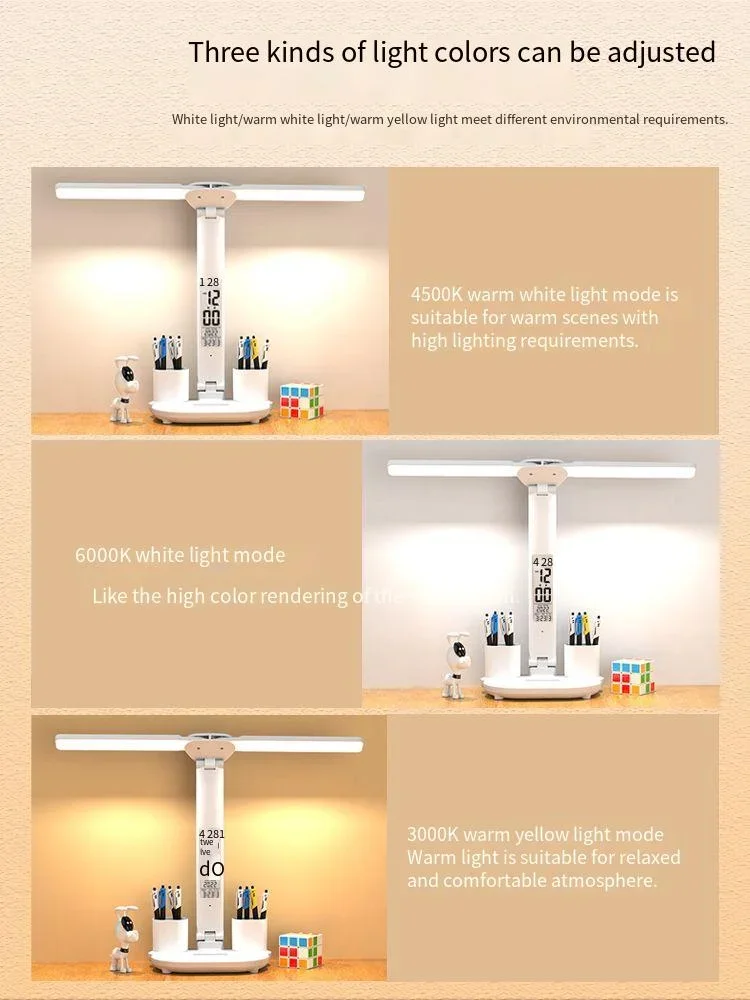 Eye Protection Desk Lamp Learning Desk College Students Children Writing Homework Bedside Reading Charging Full Spectrum