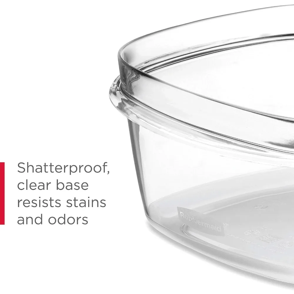 Rubbermaid 28-Piece Clear/Grey Food Storage Containers, Premium Snap Bases, and Various Size Lids, Perfect for Meal Prep