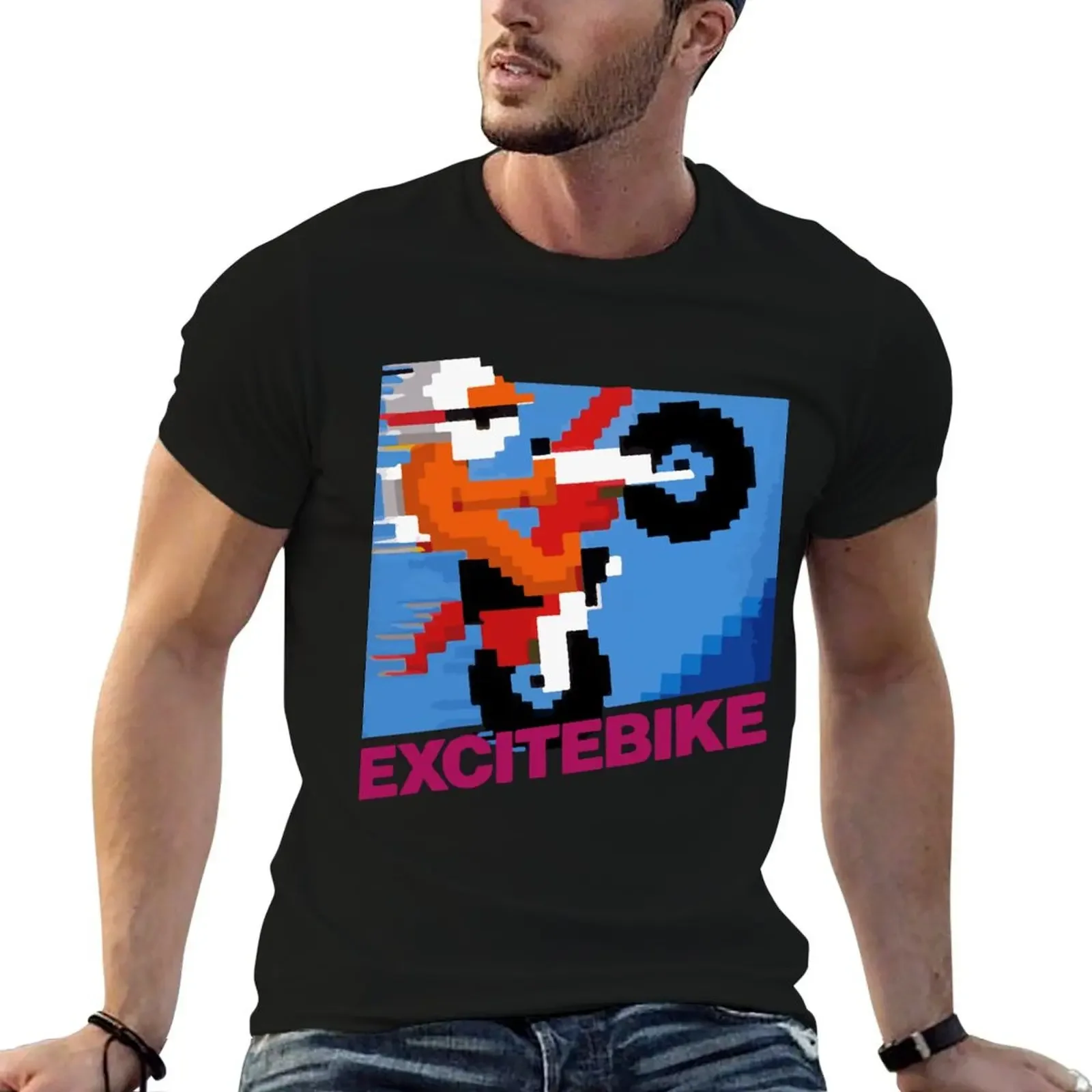 Excitebike Original For Fans T-Shirt custom t shirt kawaii clothes blue archive mens t shirts casual stylish