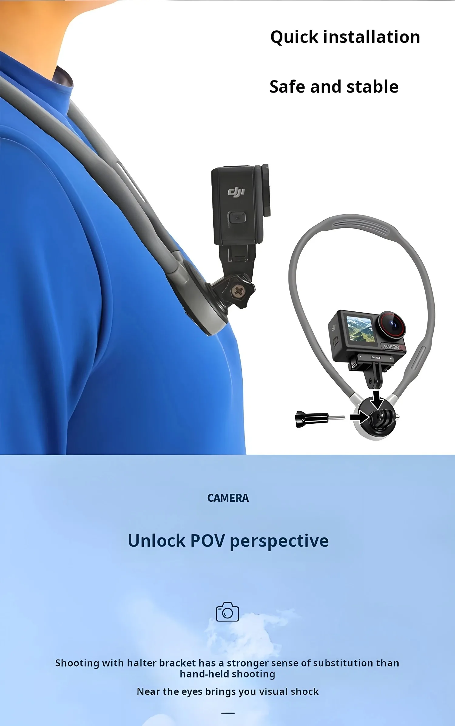 Silicone Neck Mount Soft for Gopro Hero 13 12 11 10 9 8 DJI OSMO Action 5 4 3 Insta360 X5/X4/X3 Mount Go Pro Accessories view 2