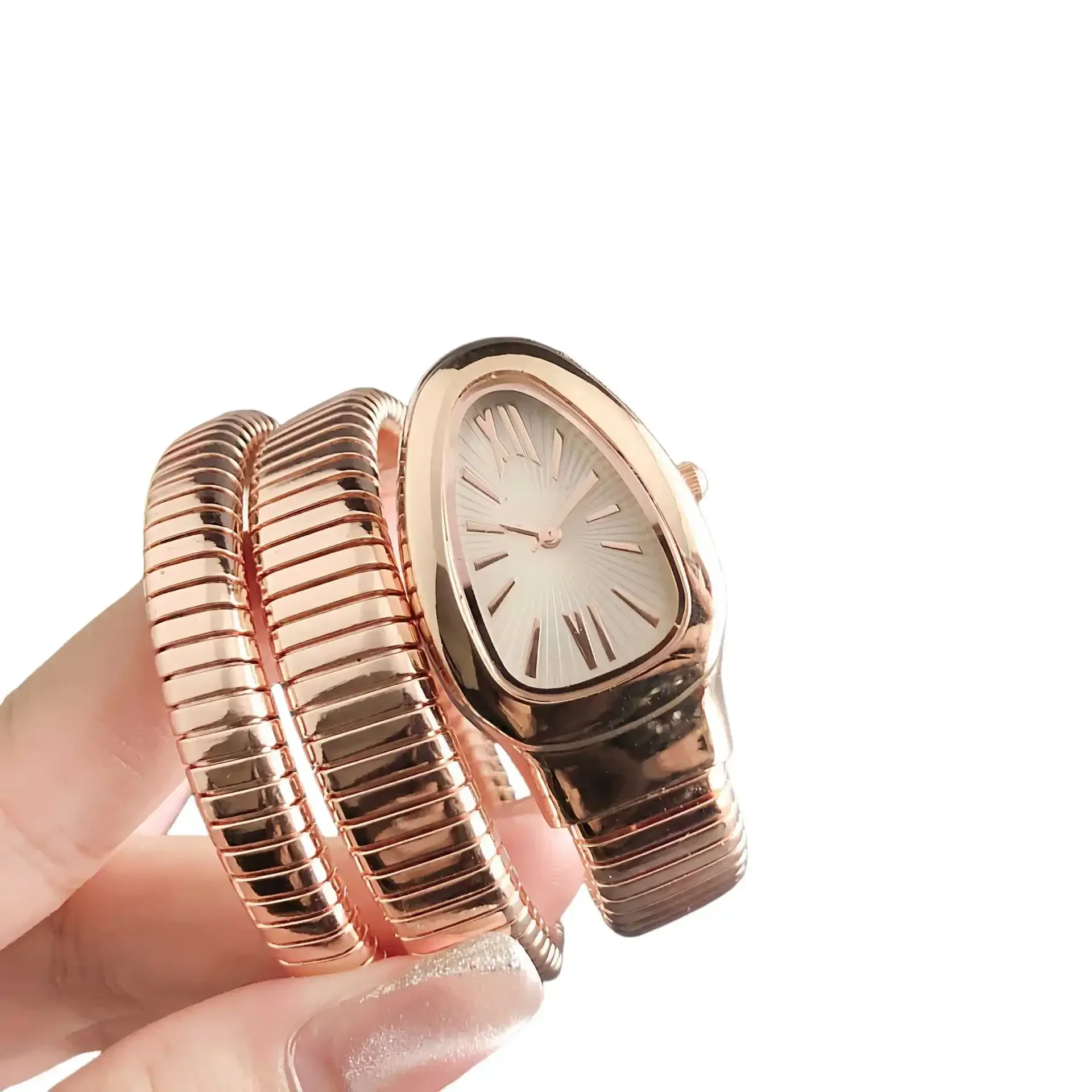 Aaa + clássico simples moda venda quente cobra relógio de quartzo feminino luxo ouro aço relógio suave vestido à prova dwaterproof água relógio feminino