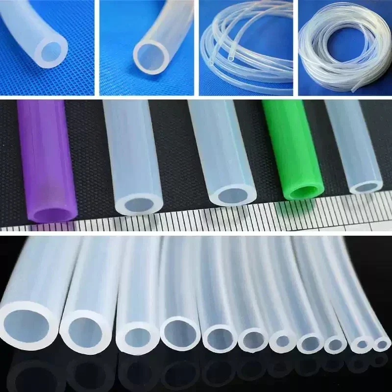 1m/5m flexível silicone tubulação id 0.5 1 2 2.5 3 4 5 6 7 8 mm grau alimentício tubo resistência à temperatura não tóxico transparente