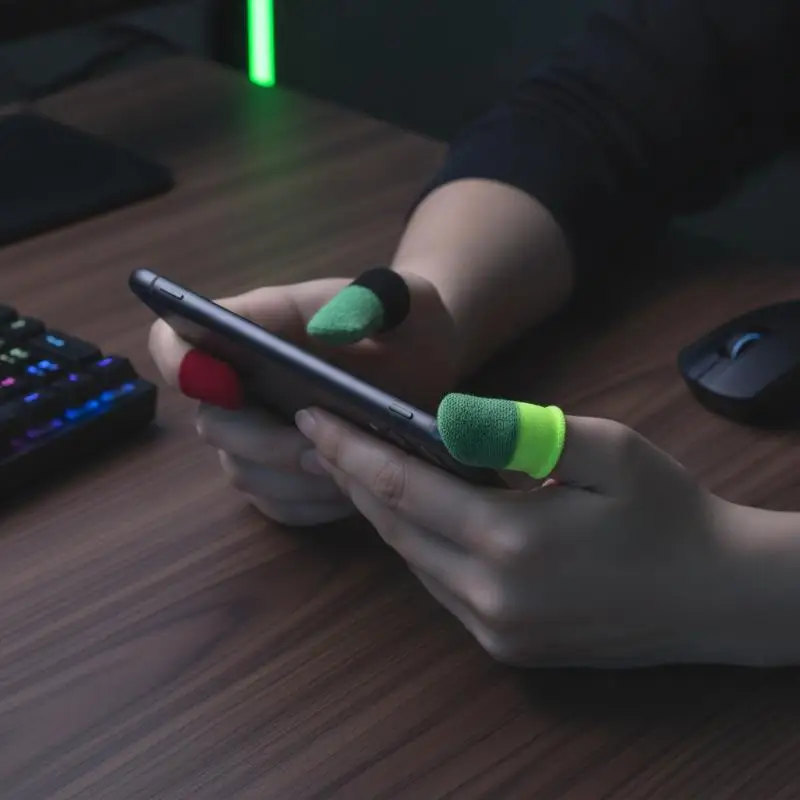 【Y】10Pcs Anti-Sweat Breathable Finger Sleeves for Mobile Gaming High Sensitivity Gloves for Competitive Matches