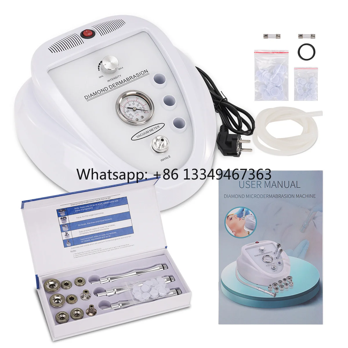 Professional Beauty Facial Deep Clean Skin Blackhead Acnes Removal Vacuum Spray Diamond Tips