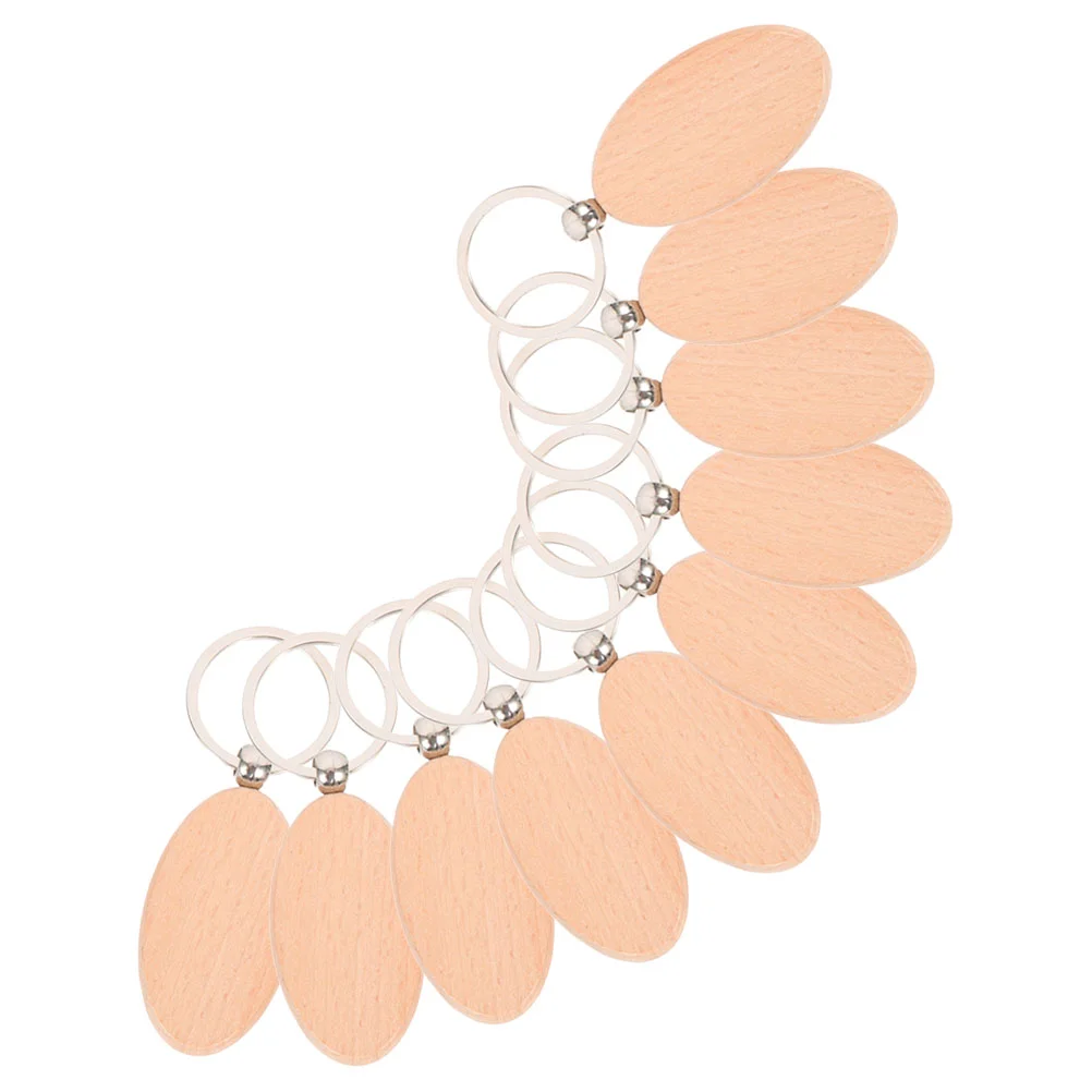 

10 Pcs Wooden Keychain Organizer Sticks for Crafting off Rings Keychains Crafts Blank Charm Rectangle